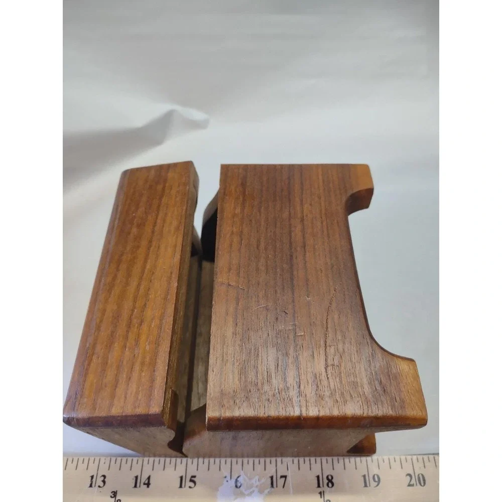Vintage Wooden Recipe Box No Recipes Thick Wood Country Kitchen Decor